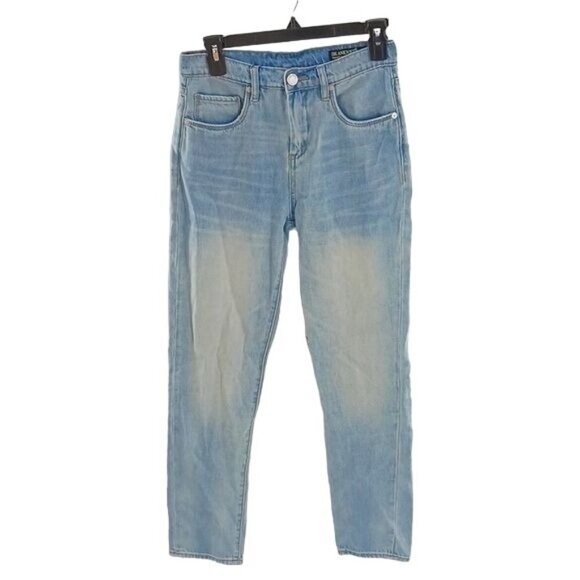 Blank NYC Womens Size 26 High Rise Tapered Leg Jeans Light Wash Distressed Denim - Picture 1 of 7